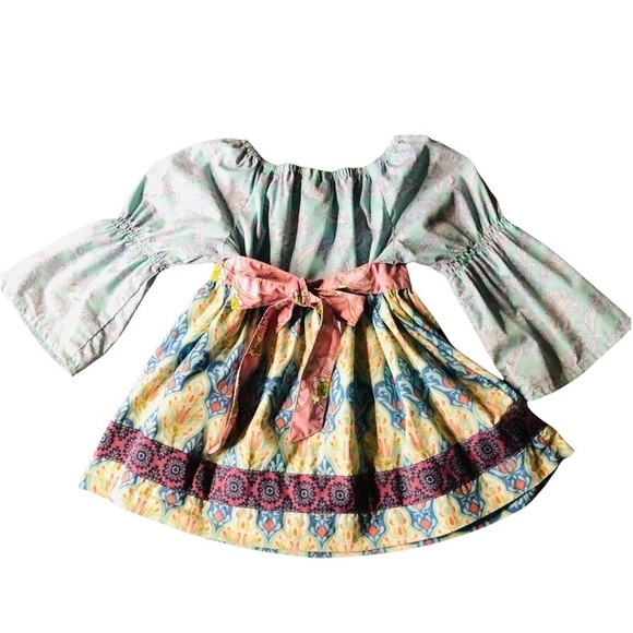 MATILDA JANE GIRLS DARLING DRESS IN BLUES, PURPLE & PINK - SIZE 4 - Picture 8 of 10